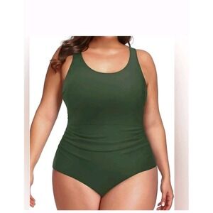 Daci 1 Piece Swimsuit Olive Green Adjustable Straps Womens‎ Size XXL